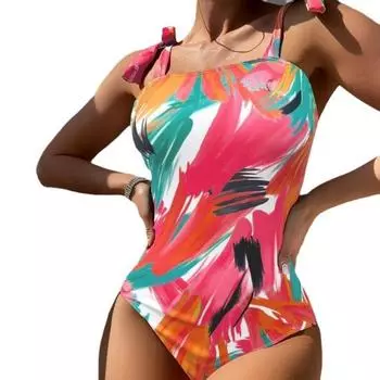 Девушка Красота Назад Лето Сексуальный женский купальник Отдых Узкий двойной плечевой ремень Бикини S