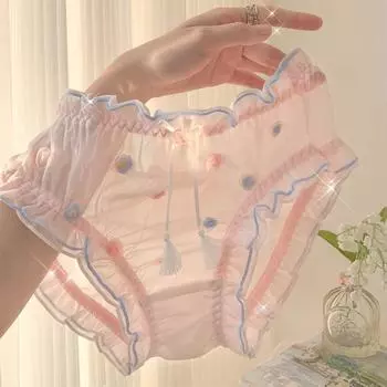 Девушка Милая Леди Сетка Кружева Девушка Чистый Хлопок Нижнее Белье Женское Сексуальное M