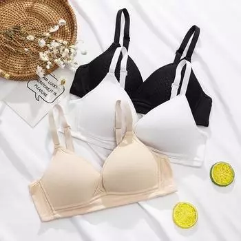 Девушка полная чашка девушка плоская грудь треугольная чашка простое студентка колледжа грудь нижнее белье 70A белый