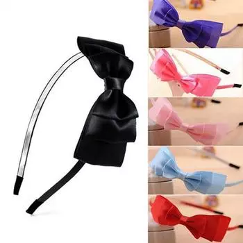 Девушка прекрасный большой бант лента аксессуар для волос повязка на голову с бантом повязка на голову головной убор