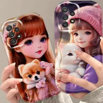 Девушка роскошная красивая милая для Samsung A55 A54 A53 A52 A35 A34 A33 A32 A25 A24 A23 A22 A21S A15 A13 A14 5G Wave Oil Back Samsung A32