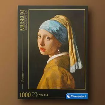 Девушка с жемчужной сережкой, пазл из 1000 деталей «Знаменитая картина Клементони», популярная корейская настольная игра