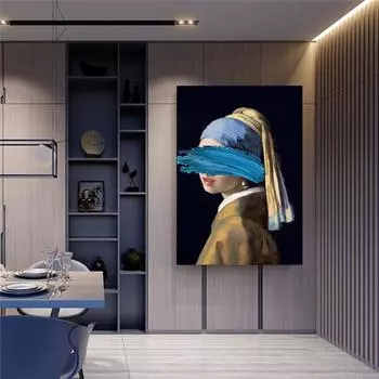 Девушка с жемчужными серьгами, репродукции картин на холсте, известные произведения искусства Джона, поп-арт, принты, настенные картины для домашнего декора 20x30cm