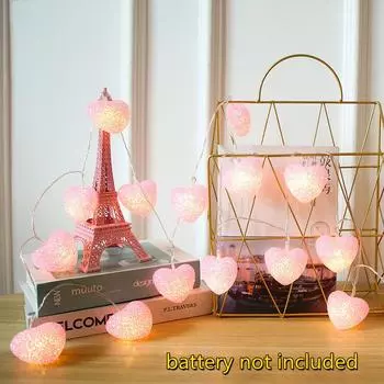 Девушка Сердце День Святого Валентина Любовь Свет Строка Светодиодный Батарейный Коробка Свадебная Вечеринка Украшение Фонарь розовый