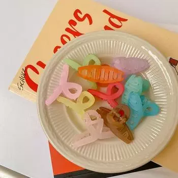 Девушка Скраб Матовый Маленький Свежий Карамельный Цвет Задняя Голова Акула Захват Зажим