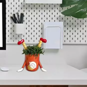 Девушка-стойка на руках горшок для цветов смоляной перевернутый цветочный горшок для девочек комнатные и уличные кактусы суккулентные растения красный