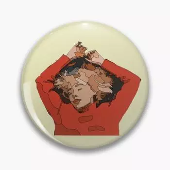 Девушка в красном цвете, настраиваемая мягкая пуговица, булавка, женский воротник, креативный забавный мультяшный модный металлический декор, булавка на лацкан, шляпа, брошь, ювелирные изделия