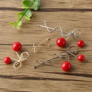 Девушки, дамы, женщины, заколка для волос вишневого цвета, заколка для волос с бантом