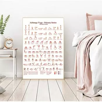 Девушки Фитнес Подарки Тренажерный Зал Художественная Роспись Украшения Аштанга Первичная Серия Йога Плакат Печать на Холсте Комната Для Йоги Настенный Художественный Декор 21cm30cm NoFrame