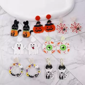 Девушки Готические Ювелирные Изделия Аксессуары Корейский Стиль Серьги Подарок Призрак Тыква Женские Висячие Серьги D