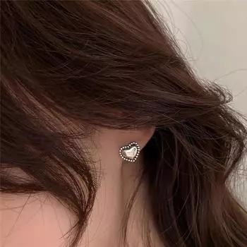 Девушки корейские классические винтажные серьги в форме сердца с любовью серьги-гвоздики женские ювелирные изделия серебряный