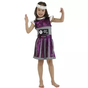 Девушки Ретро Фиолетовый Робот Времени Косплей Инопланетянин Астронавт Костюм Хэллоуин Костюм S фиолетовый