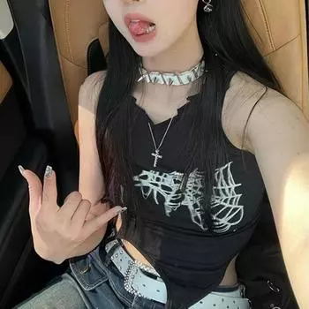 Девушки Y2K жилет уличная одежда повседневная внутренняя одежда для женщин сексуальные майки S