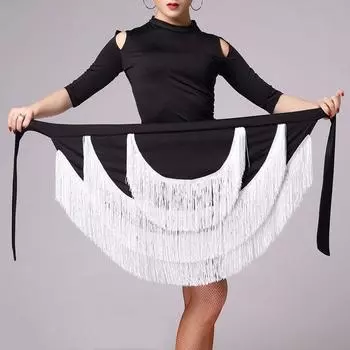 Девушки Женщины Латинские танцы Юбка с кисточками и бахромой Латинские танцы Чача XL