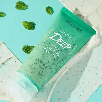 Dewytree AC Control Deep Green Calming Clay Gel 100 мл, Увлажнение, Kbeauty, Корейская косметика, образец