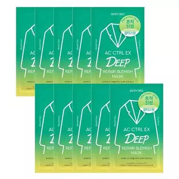 Dewytree AC Control EX Deep Calming Mask, 10 packs, 1 pack