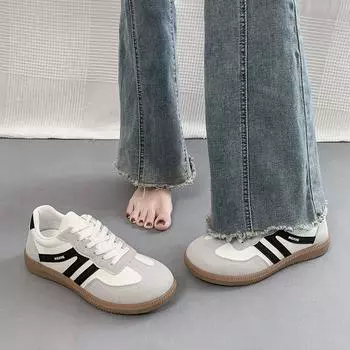 Dexun shoes women s 2025 spring new lightweight round head casual versatile sports shoes white shoes board shoes 36 чёрный