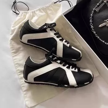 Dexun shoes women s small square-headed zebra shoes 2025 summer and autumn new sports and leisure Forrest Gump shoes color matching retro red 35 красный