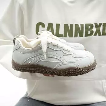 Dexun Туфли на толстой подошве Весенние нишевые дышащие модные повседневные белые туфли Студенческая обувь 40 белый