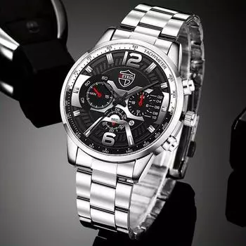 DEYROS Лидер продаж Модные мужские часы Роскошные мужские часы с календарем Мужские деловые кварцевые наручные часы с ремешком из нержавеющей стали