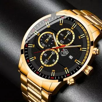 DEYROS Мужские модные часы Мужские деловые кварцевые часы с датой Мужские часы из нержавеющей стали, мужские подарки