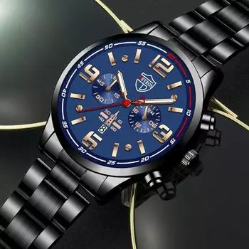 DEYROS Новые модные мужские часы класса люкс деловые мужские кварцевые часы с календарем мужские часы с ремешком из нержавеющей стали