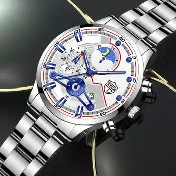 DEYROS Новые модные мужские часы повседневные мужские часы с календарем золотые мужские деловые кварцевые часы с ремешком из нержавеющей стали