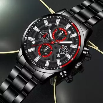 DEYROS Роскошные мужские часы Модные мужские часы с календарем из нержавеющей стали Кварцевые часы Повседневные мужские часы Мужской подарок