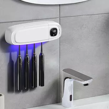 Дезинфицирующее средство для зубных щеток, аккумуляторное настенное крепление, 4 шт., очиститель для хранения, белый белый