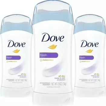 Дезодорант-антиперспирант Dove Invisible Solid Fresh, 74 г, 3 упаковки