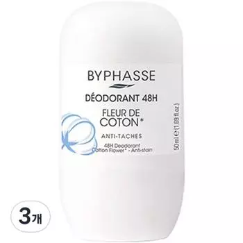 Дезодорант Bypasse Roll On Cotton Flower 48H, 50 мл, 3 шт.