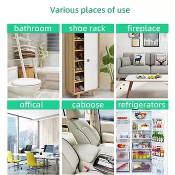 Дезодорант для холодильника Коробка с диатомитом Дезодорант Устранитель запаха Очиститель воздуха Рыбный запах Плесень Устранитель влаги светло-зеленый