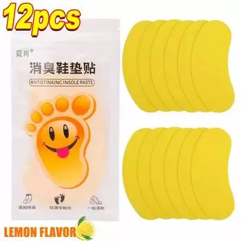 Дезодорант для обуви, дезодорант, дезодорант для ног, дезодорант для кроссовок, запах свежего дезодоранта, стелька, наклейка для стерилизации 12Pcs жёлтый
