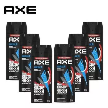 Дезодорант-спрей AX Adrenaline 150 мл 6 флаконов, 6 штук