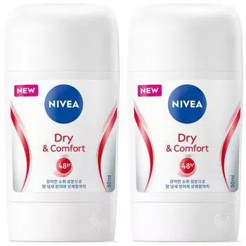 Дезодорант-стик Nibea Dry and Comport, 50 мл, 2 корейских косметики