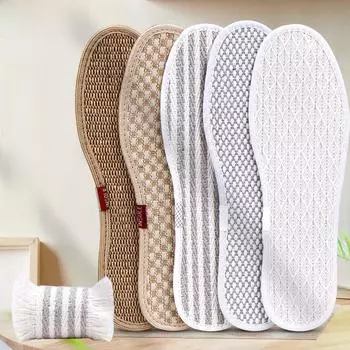 Дезодорирующие стельки Buyun из хлопка и льна: Дышащие, впитывающие пот, мягкие, изготовленные вручную стельки для мужчин и женщин 44