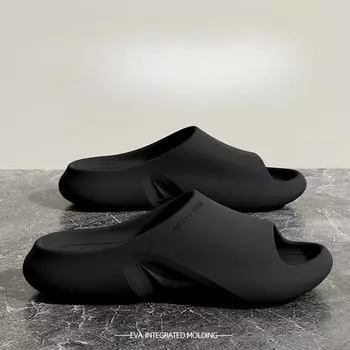 Дезодорирующие тапочки Мужская летняя верхняя одежда для дома и ванной комнаты Нескользящие тапочки для пар с толстой подошвой для фекалий 44-45 чёрный