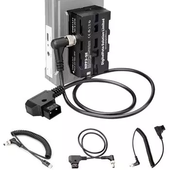DF Dual Side Sony NPF 5525 Locking Cable with Dummy Type C Input and Sony Power LED Light Monitor V Mount NPF3-SE & D-TAP NP-F550/570/750/770/970