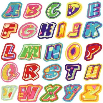 DFsucces Alphabet Embroidery Set of Dual English Nursery DIY Embroidery Emblem A-Z Patches, 26, Patch, Iron-on Use, Letters, School, Crafts, Supplies,
