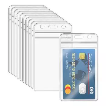 DFsucces ID Card Мягкая именная бирка с именем Прозрачная карточка для сотрудников, студентов, членство в бизнесе, упаковка из 10 держателей, чехол, держатель, вертикальный, водонепроницаемый, ПВХ, удостоверение личности, удостоверение личности,