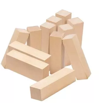 DFsucces скульптура резьба по дереву блоки необработанный деревянный прямоугольник куб дерево DIY ремесла ручная резьба модель подходит для начинающих (Сет 12)