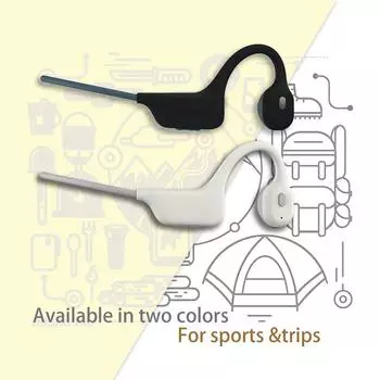 DG08 Беспроводные наушники костной проводимости Bluetooth с защитой от пота и вкладышами Спортивная гарнитура на открытом воздухе чёрный