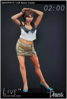 DG Artwork Civilian Figure Series LIVE Unpainted Resin Assembly Kit DG75F017 1/24 24-0200