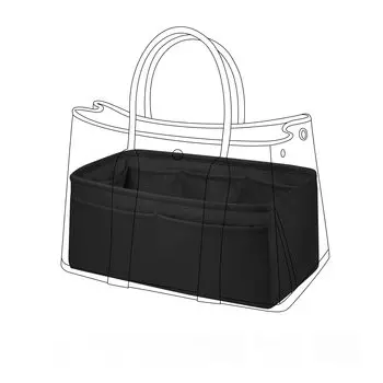 DGAZ Сумка Внутренняя сумка Внутренняя сумка Роскошная шелковая атласная сумка-тоут Сумки для вечеринок в саду 30/36/49 (Черный, GP49) чёрный