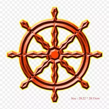 Дхарма-чакра буддизм Дхармачакра буддизм утюг на теплопередаче печать виниловые нашивки наклейки для одежды DIY аппликации моющиеся нашивки