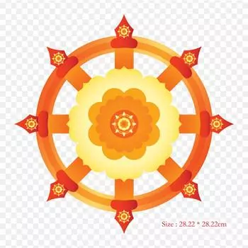 Дхармачакра буддийская символика буддизм термопереносная печать виниловые нашивки наклейки для одежды DIY аппликации моющиеся нашивки