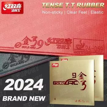 DHS Gold Arc 9 резина для настольного тенниса Goldarc 9 нелипкий резиновый лист для пинг-понга с предварительно настроенным бисквитом DHS 80# Red H37 T2.0