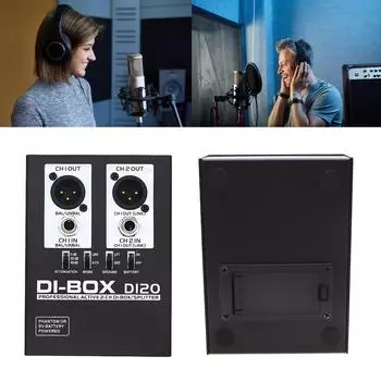 DI20 Audio Active DI BOX Профессиональный 2-канальный DI-бокс/сплиттер для сценической студии преобразует несимметричные сигналы в симметричные