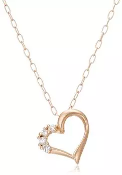 Di CHIARO DI DIAMANTE K10 Ожерелье с подвеской в форме сердца из розового золота и бриллиантов CHD0048 [Carlo Diamante]