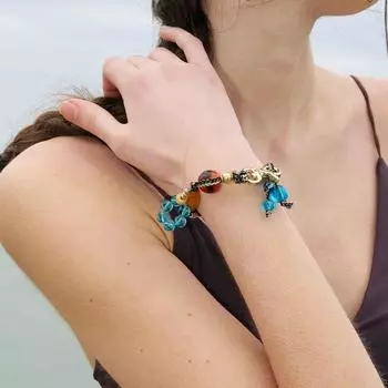 Di Lizheba цветочный танец ракушка брелок многоцелевой браслет женская цепочка для брюк украшение универсальный ретро легкие роскошные бусины